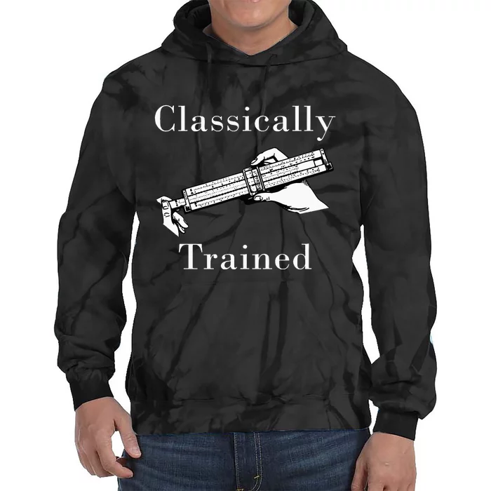 Classically Trained Mechanical Analog Calculator Slide Rule Tie Dye Hoodie