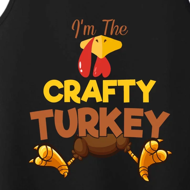 Crafty Turkey Matching Family Group Thanksgiving Gifts Performance Tank