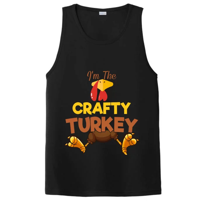 Crafty Turkey Matching Family Group Thanksgiving Gifts Performance Tank