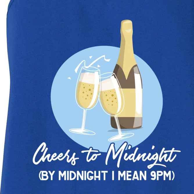 Cheers To Midnight By Midnight I Mean 9pm Cool Gift Women's Racerback Tank