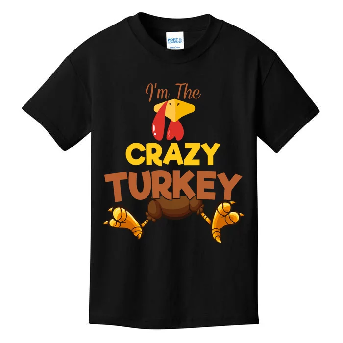 Crazy Turkey Matching Family Group Thanksgiving Gifts Kids T-Shirt