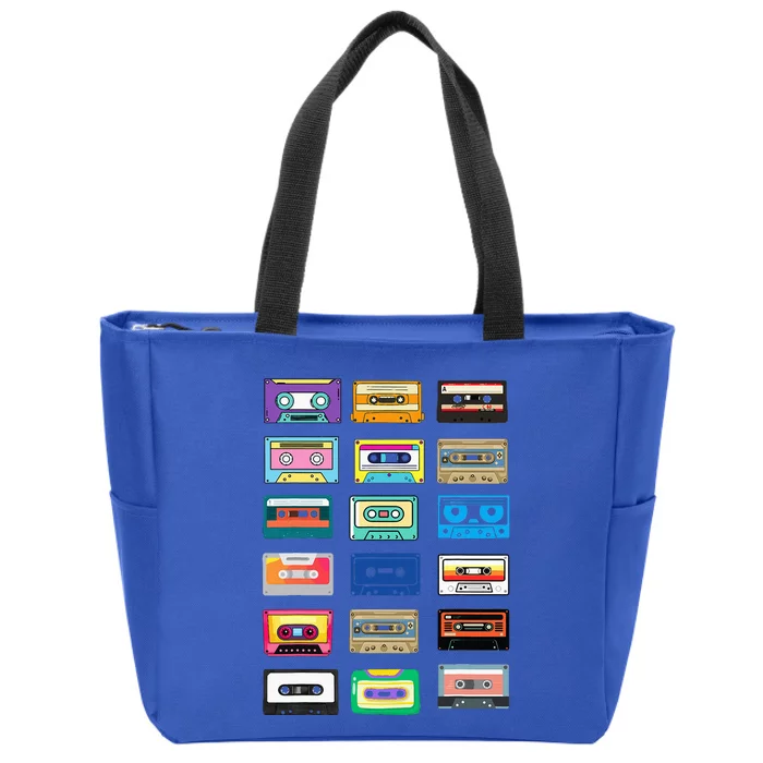 Cassette Tapes Mixtapes 1980s 1990s Radio Music Zip Tote Bag