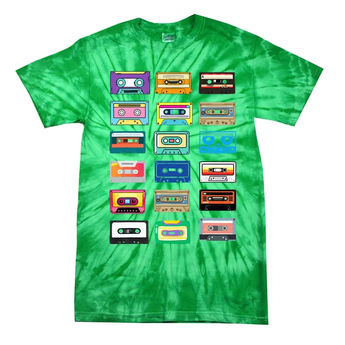 Cassette Tapes Mixtapes 1980s 1990s Radio Music Tie-Dye T-Shirt