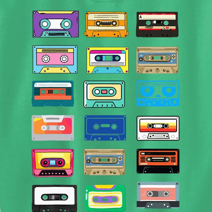 Cassette Tapes Mixtapes 1980s 1990s Radio Music Kids Sweatshirt