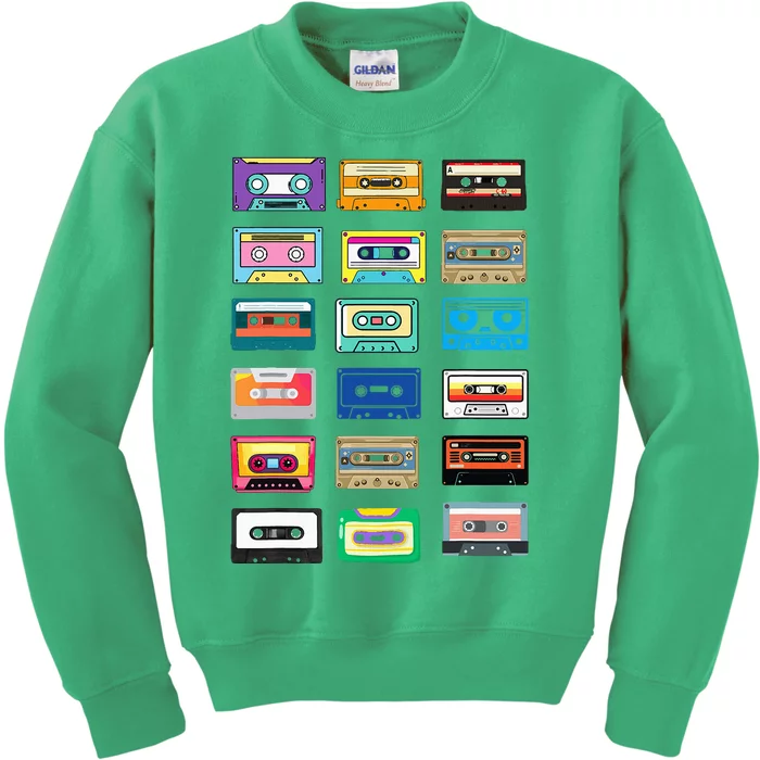 Cassette Tapes Mixtapes 1980s 1990s Radio Music Kids Sweatshirt