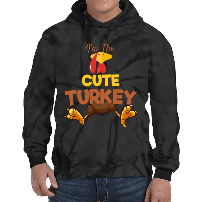 Cute Turkey Matching Family Group Thanksgiving Gifts Tie Dye Hoodie