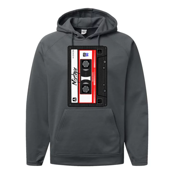 Cassette Tape Music Mix Audio 90s Party 80s Outfit Cassette Performance Fleece Hoodie