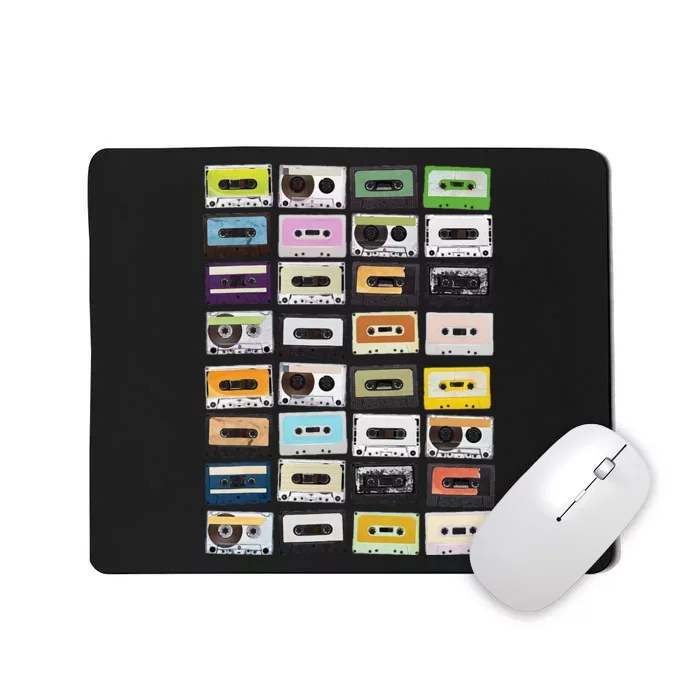 Cassette Tapes Mixtapes 1980s Radio Music Graphic Print Mousepad