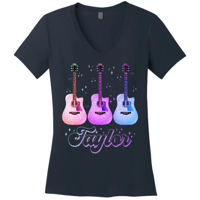 Cute Taylor Music Fan Lover Women's V-Neck T-Shirt