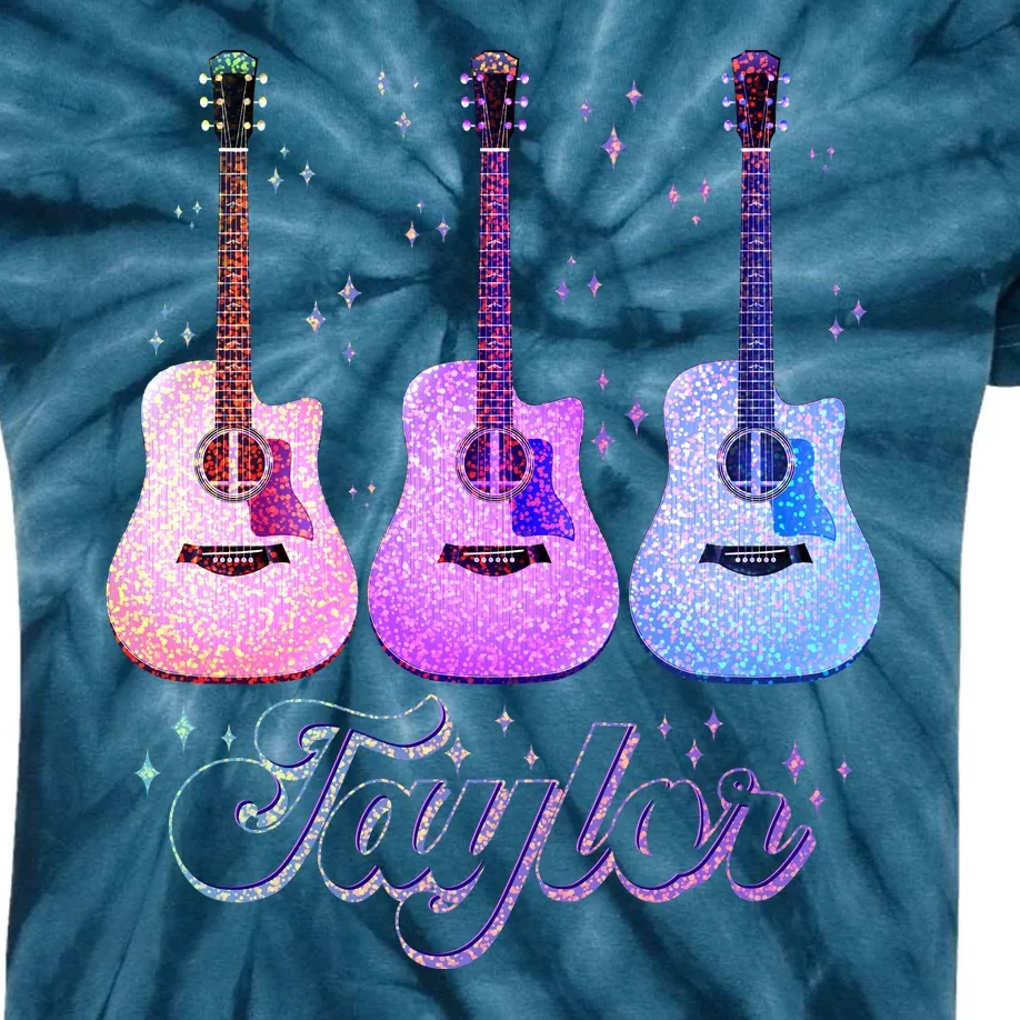 Cute Taylor Music Fan Lover Kids Tie-Dye T-Shirt