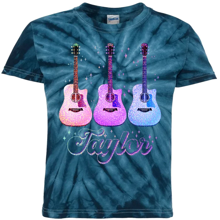 Cute Taylor Music Fan Lover Kids Tie-Dye T-Shirt