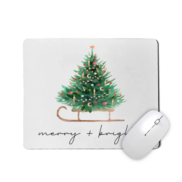 Christmas Tree Merry And Bright Holiday Season Mousepad