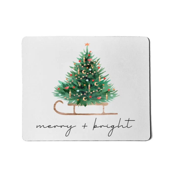 Christmas Tree Merry And Bright Holiday Season Mousepad