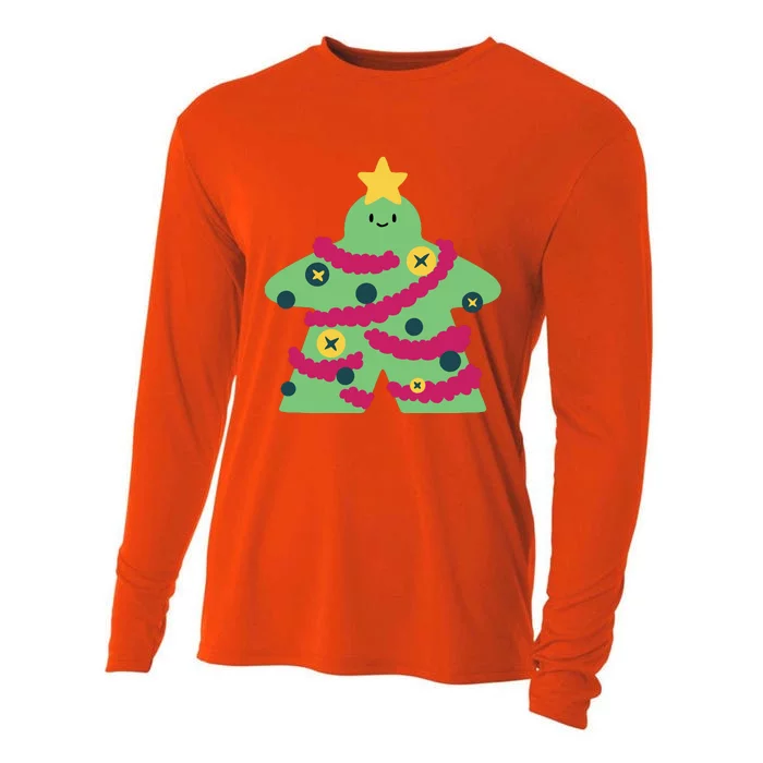 Christmas Tree Meeple Cooling Performance Long Sleeve Crew