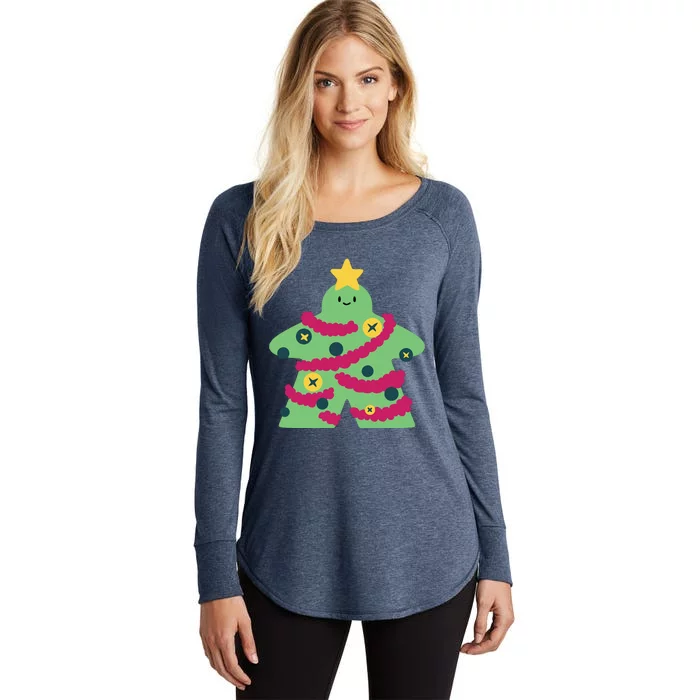 Christmas Tree Meeple Women's Perfect Tri Tunic Long Sleeve Shirt