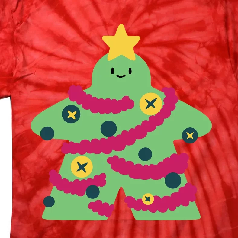 Christmas Tree Meeple Tie-Dye T-Shirt