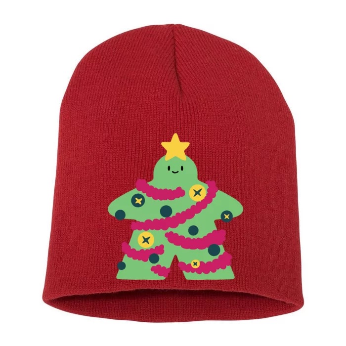 Christmas Tree Meeple Short Acrylic Beanie