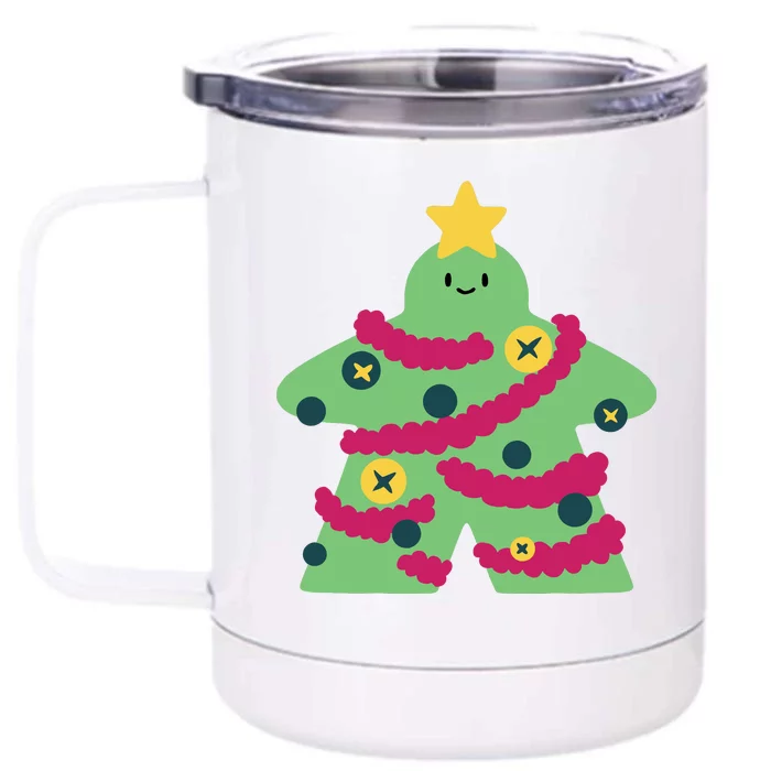 Christmas Tree Meeple Front & Back 12oz Stainless Steel Tumbler Cup