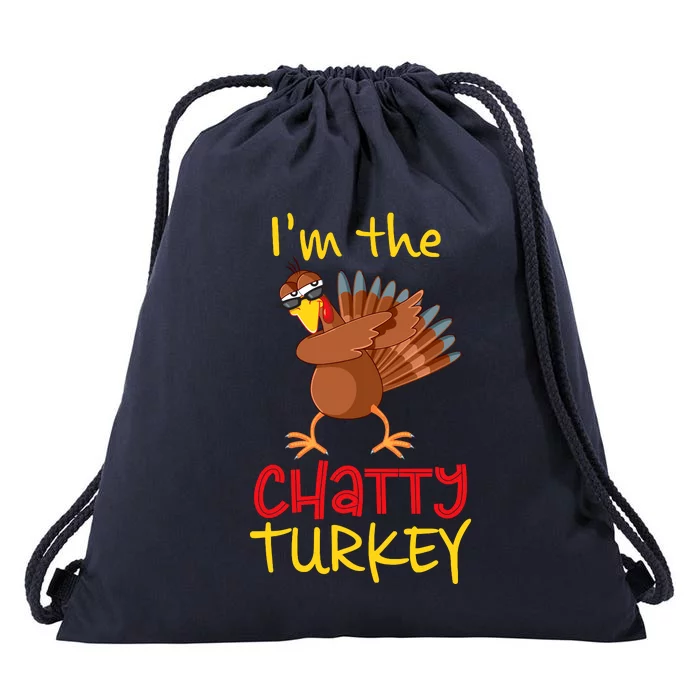 Chatty Turkey Matching Family Group Thanksgiving Party Drawstring Bag