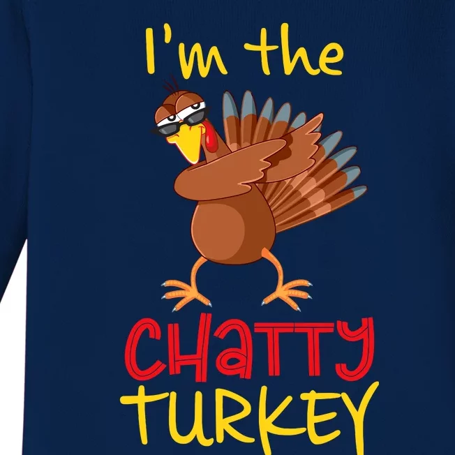 Chatty Turkey Matching Family Group Thanksgiving Party Baby Long Sleeve Bodysuit