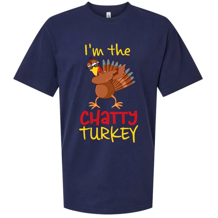 Chatty Turkey Matching Family Group Thanksgiving Party Sueded Cloud Jersey T-Shirt