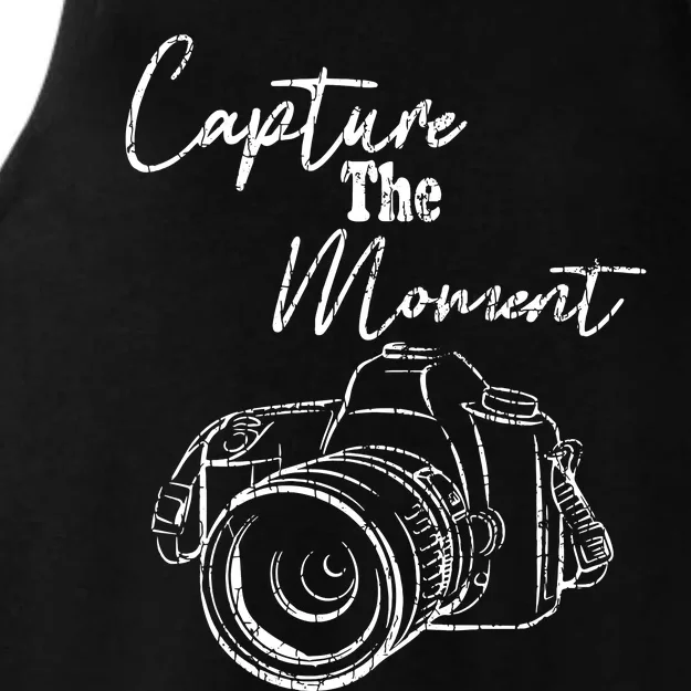 Capture The Moment Funny Photography Photographer Graphic Ladies Tri-Blend Wicking Tank