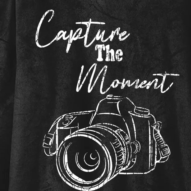 Capture The Moment Funny Photography Photographer Graphic Hooded Wearable Blanket