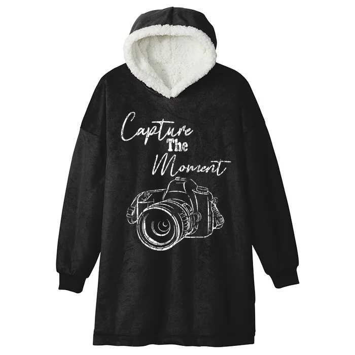 Capture The Moment Funny Photography Photographer Graphic Hooded Wearable Blanket