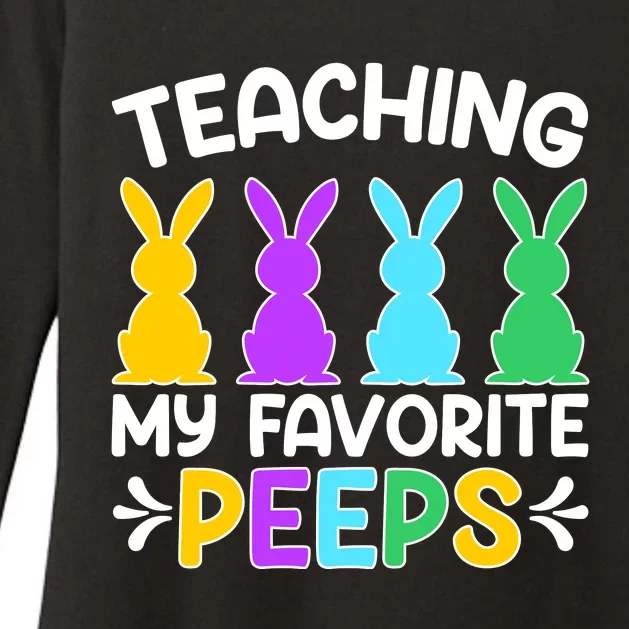 Cute Teaching My Favorite Peeps Happy Easter Day Teacher Womens CVC Long Sleeve Shirt