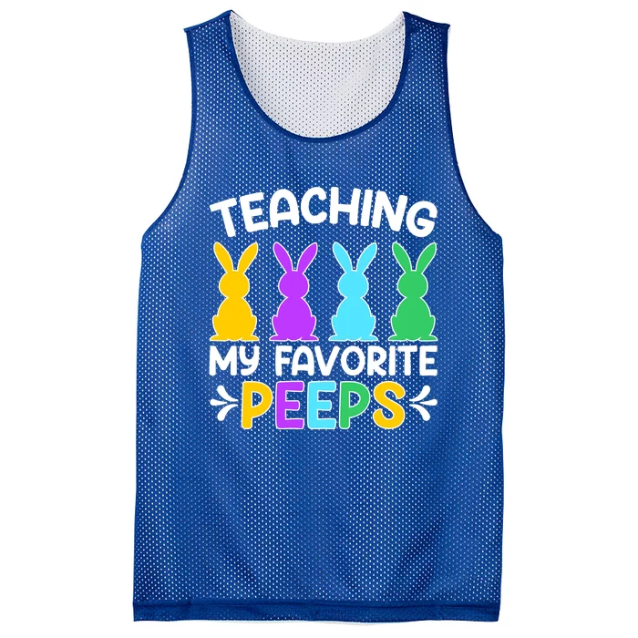 Cute Teaching My Favorite Peeps Happy Easter Day Teacher Mesh Reversible Basketball Jersey Tank