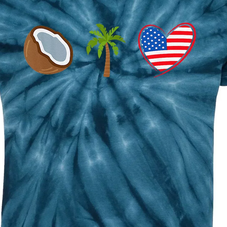 Coconut Tree Meme Patriotic Kamala Statement Usa Democrat Kids Tie-Dye T-Shirt