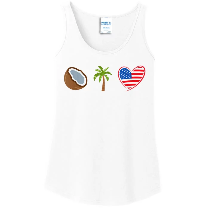 Coconut Tree Meme Patriotic Kamala Statement Usa Democrat Ladies Essential Tank