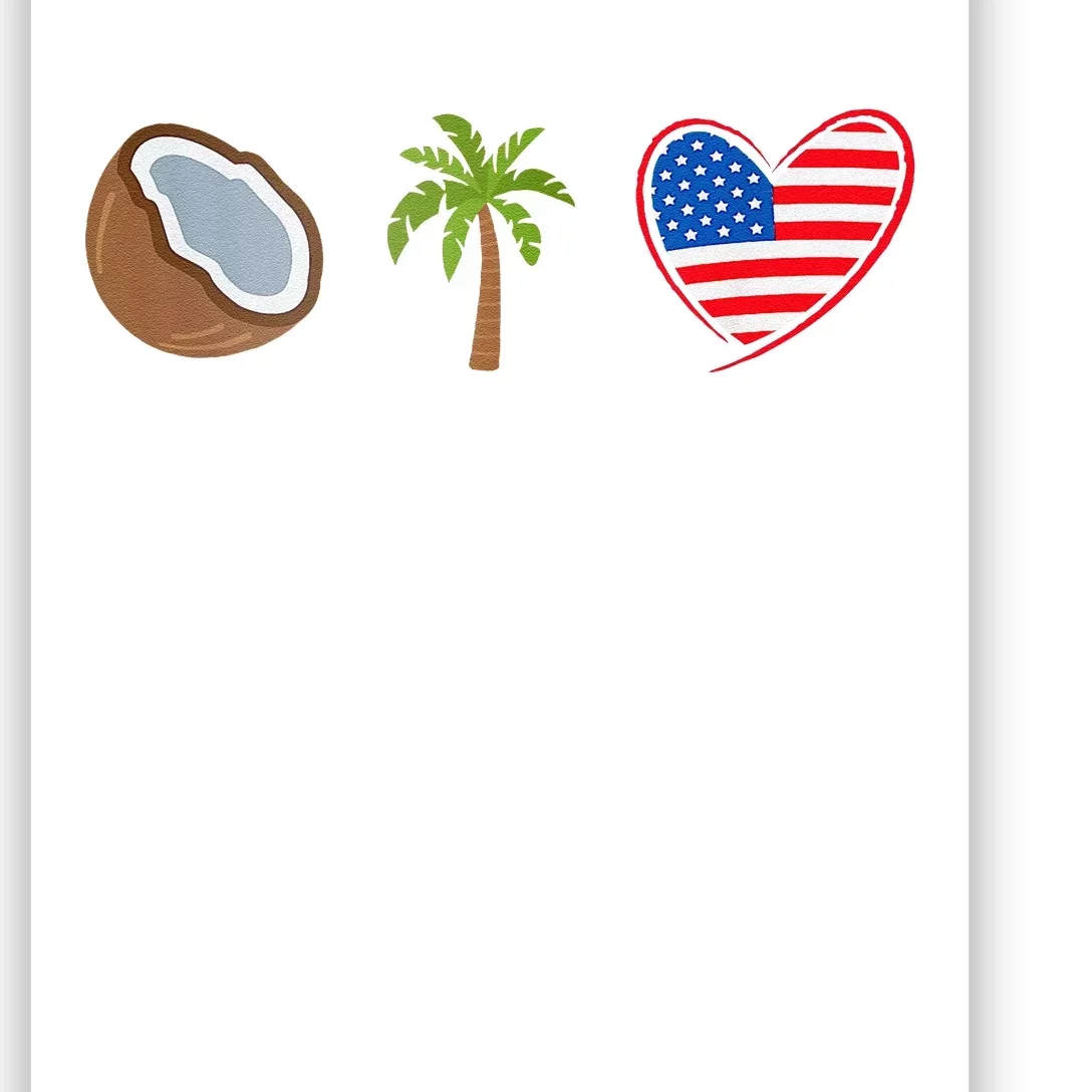 Coconut Tree Meme Patriotic Kamala Statement Usa Democrat Poster