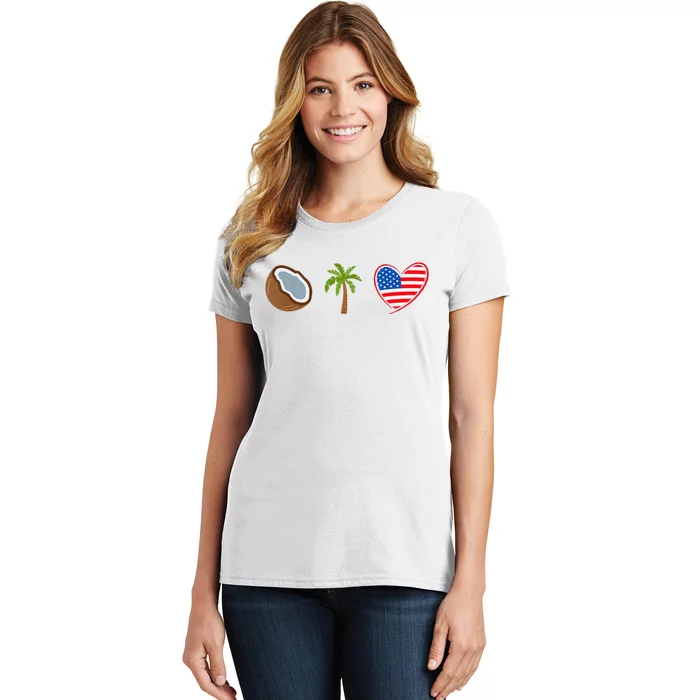 Coconut Tree Meme Patriotic Kamala Statement Usa Democrat Women's T-Shirt