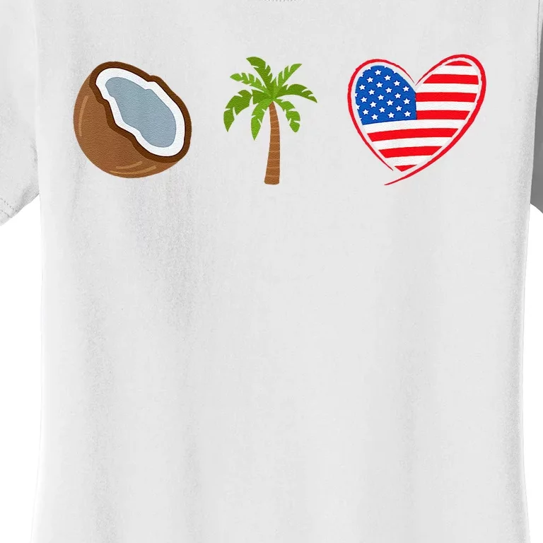 Coconut Tree Meme Patriotic Kamala Statement Usa Democrat Women's T-Shirt