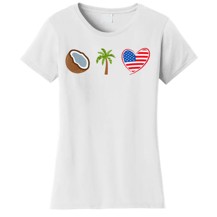 Coconut Tree Meme Patriotic Kamala Statement Usa Democrat Women's T-Shirt