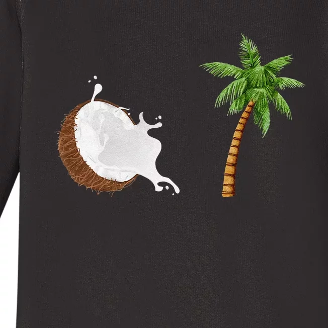 Coconut Tree Meme Patriotic Kamala Statement Usa Democrat Baby Long Sleeve Bodysuit