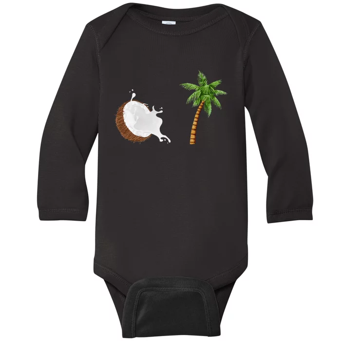 Coconut Tree Meme Patriotic Kamala Statement Usa Democrat Baby Long Sleeve Bodysuit