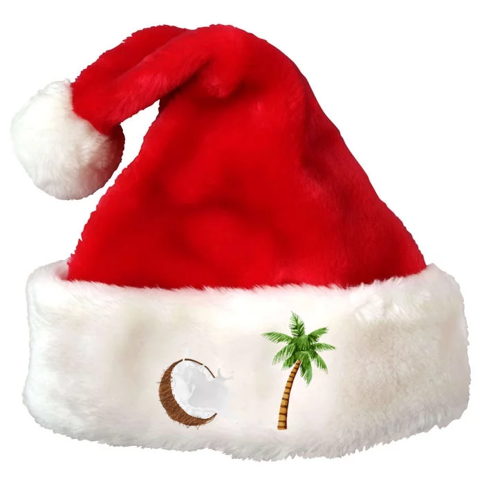 Coconut Tree Meme Patriotic Kamala Statement Usa Democrat Premium Christmas Santa Hat