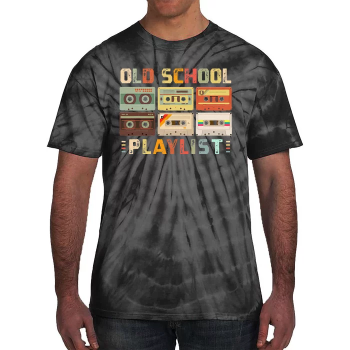 Cassette Tape Music 80s Retro Old School Playlist Tie-Dye T-Shirt