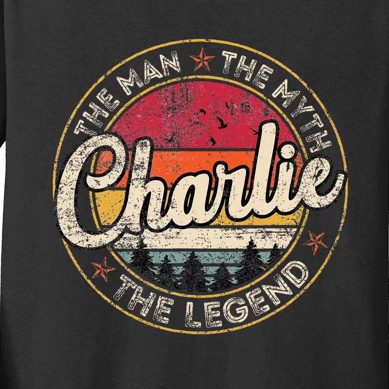 Charlie The Man The Myth The Legend Personalized Name Kids Long Sleeve Shirt