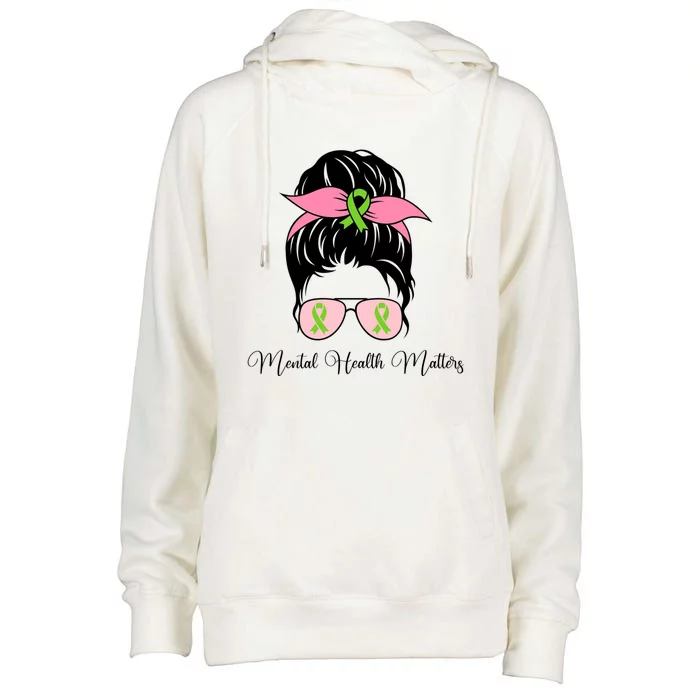 Cute Tee Messy Bun Tal Health Awareness Mom Life Outfit Gift Womens Funnel Neck Pullover Hood