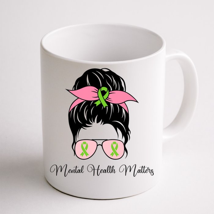 Cute Tee Messy Bun Tal Health Awareness Mom Life Outfit Gift Front & Back Coffee Mug