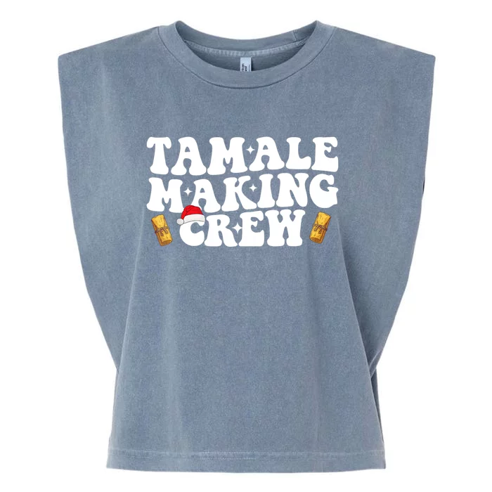 Christmas Tamale Making Crew Funny Tamale Squad Lover Food Garment-Dyed Women's Muscle Tee