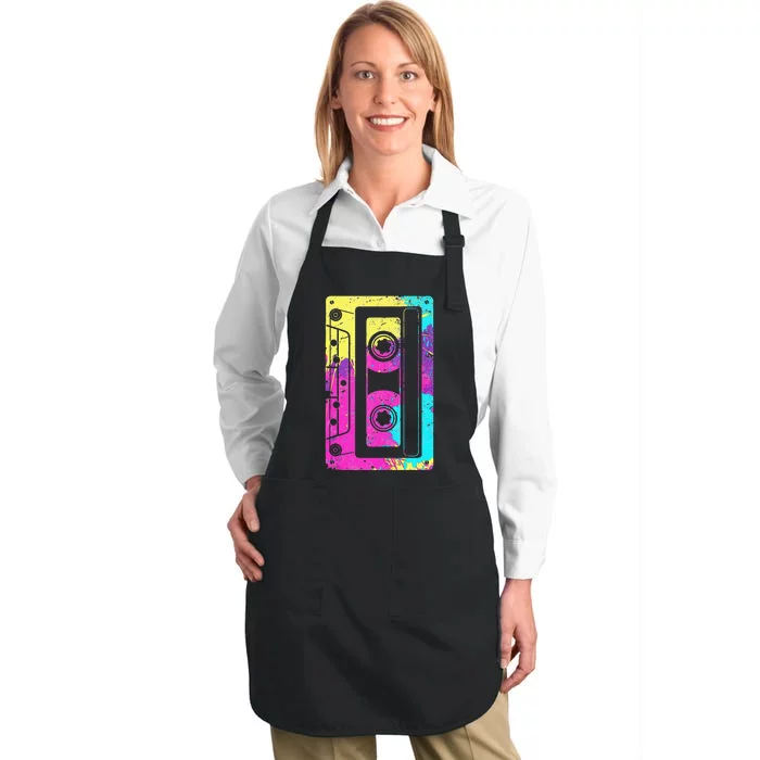 Cassette Tape Mixtape 80s And 90s Costume Full-Length Apron With Pocket