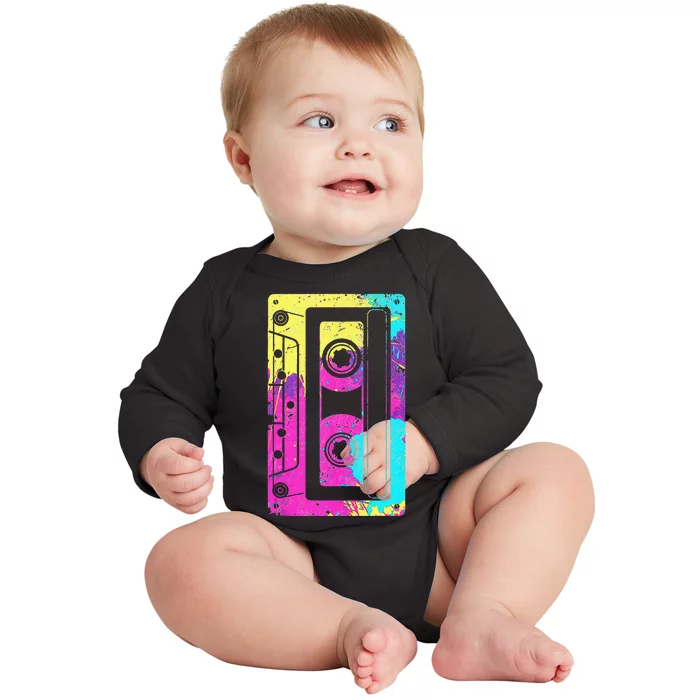 Cassette Tape Mixtape 80s And 90s Costume Baby Long Sleeve Bodysuit