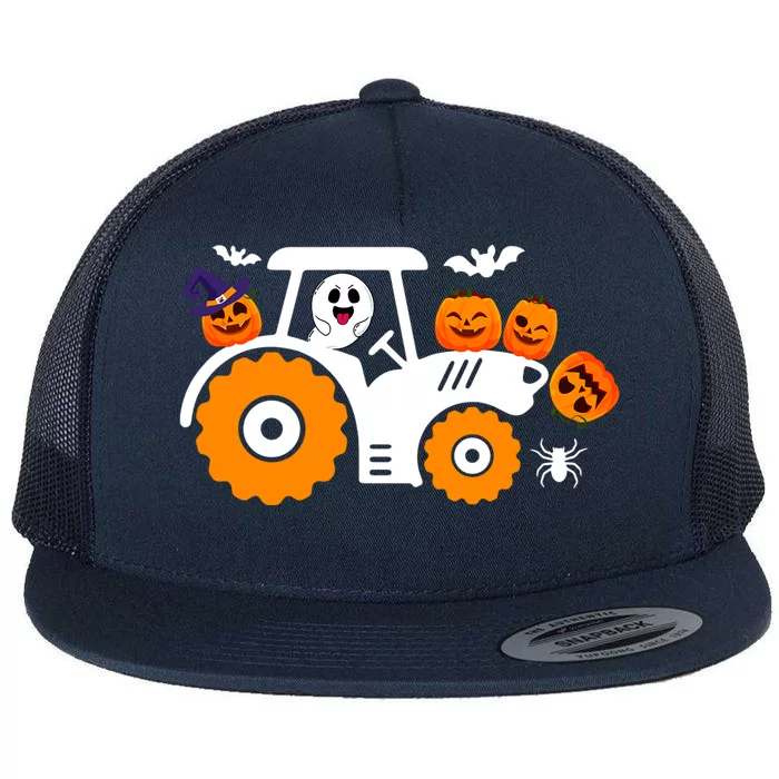 Cute Truck Monster Boo Ghosgift Funny Pumpkin Halloween Great Gift Flat Bill Trucker Hat