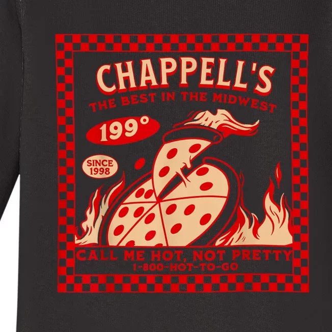 Chappell The Midwest Call Me Hot Retro Pizza Hot To Go Baby Long Sleeve Bodysuit