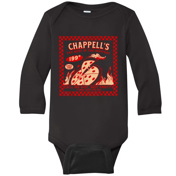 Chappell The Midwest Call Me Hot Retro Pizza Hot To Go Baby Long Sleeve Bodysuit