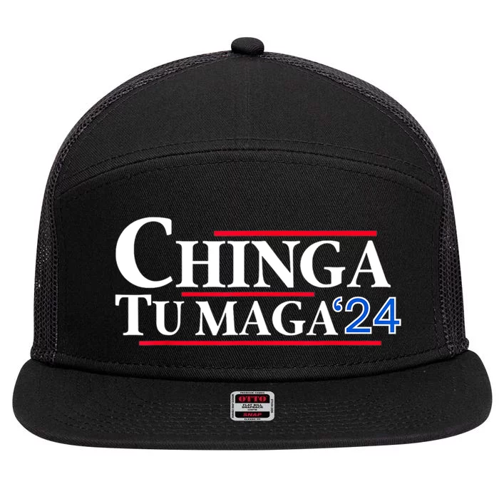 Chinga Tu Maga 24 7 Panel Mesh Trucker Snapback Hat